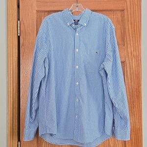 Vineyard Vines Classic Fit Tucker Shirt Blue White Casual Button Down XL